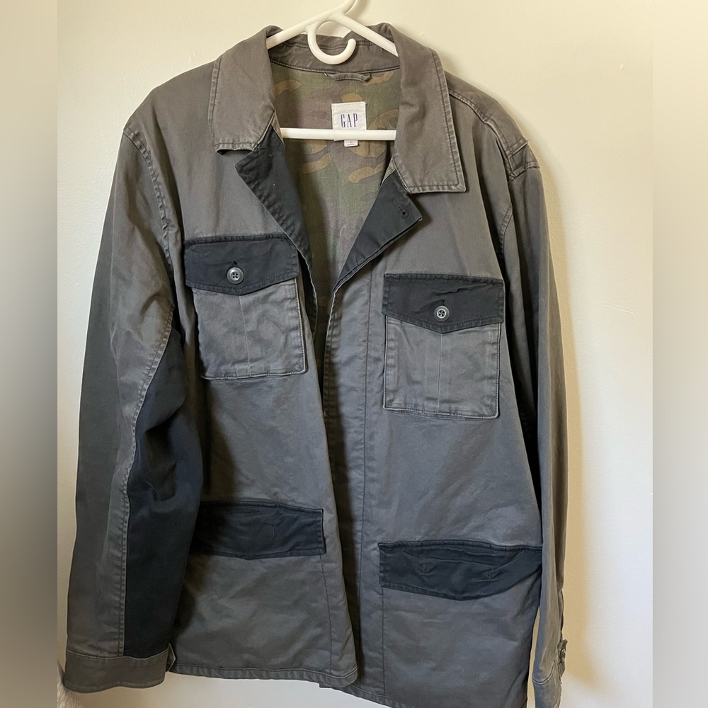 Grey and black mens Gap Barn Coat